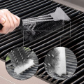 Hot sale bbq tool stainless steel spring barbecue brush with a scraper